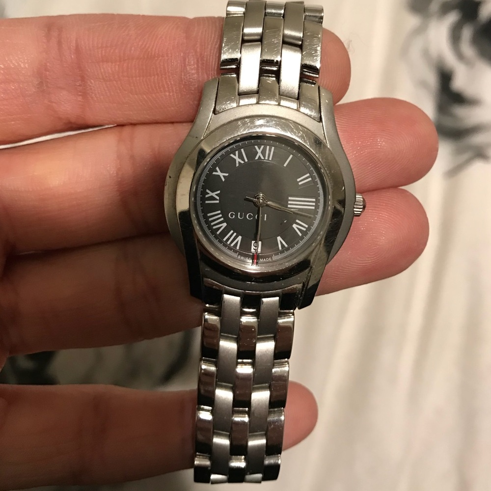 Gucci Ladies Roman Numeral Stainless Steel Watch